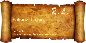 Rakusz Lajos névjegykártya